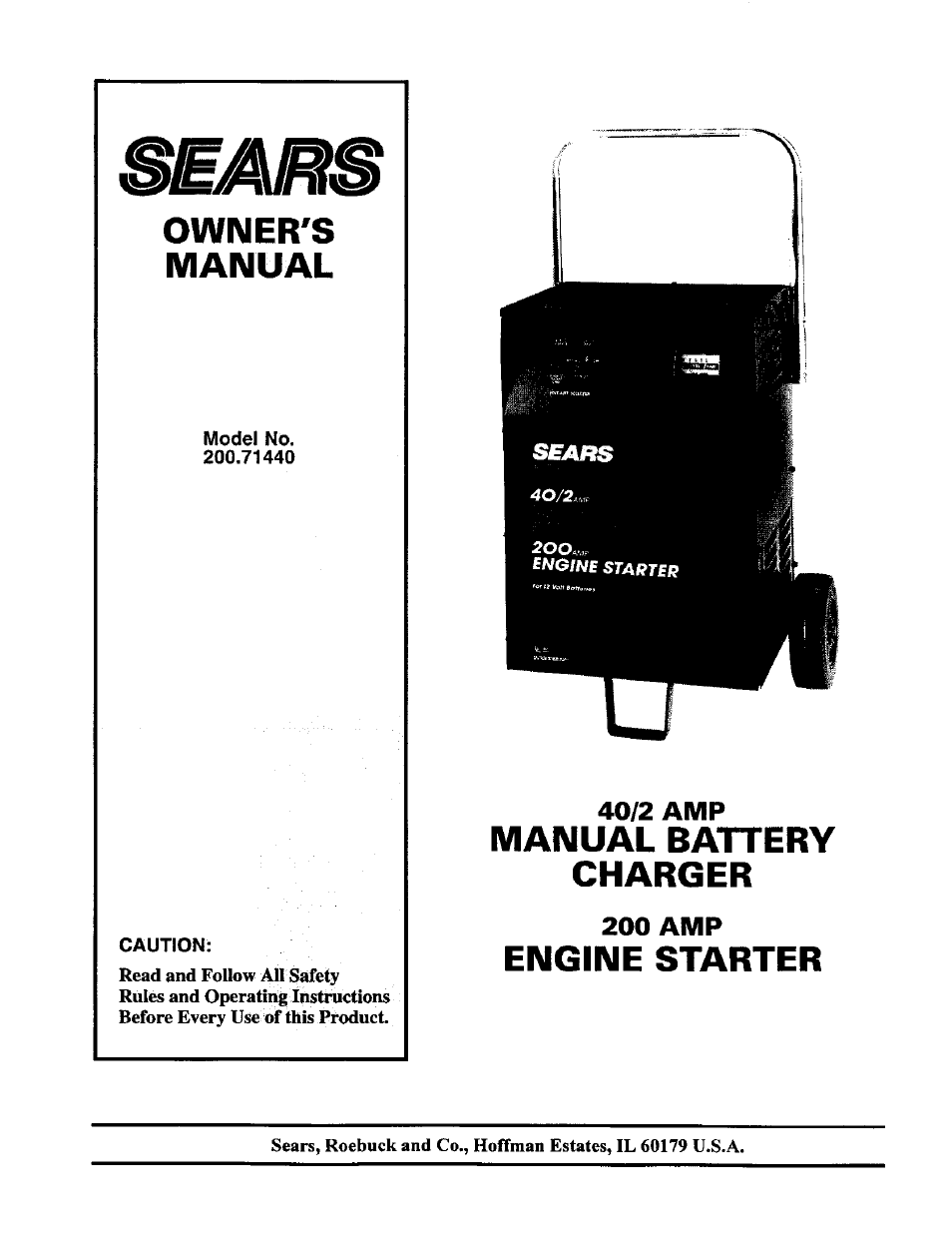 Sears 200.71440 User Manual | 14 pages