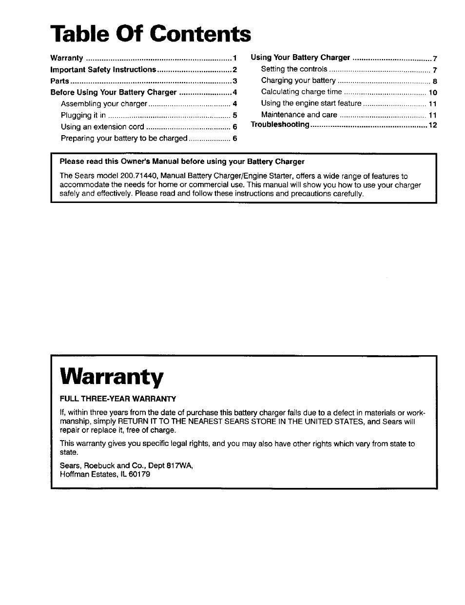 Sears 200.71440 User Manual | Page 2 / 14
