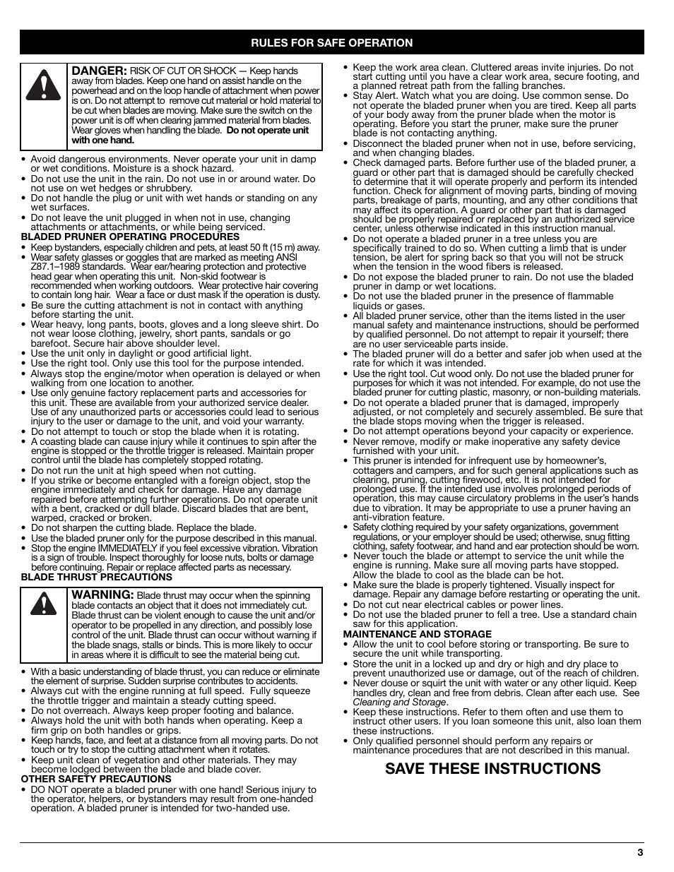 Save these instructions | Sears 316.79248 User Manual | Page 3 / 20