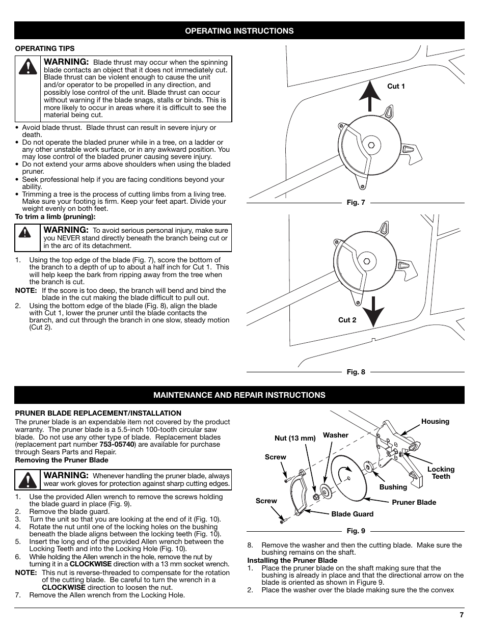 Sears 316.79248 User Manual | Page 7 / 20