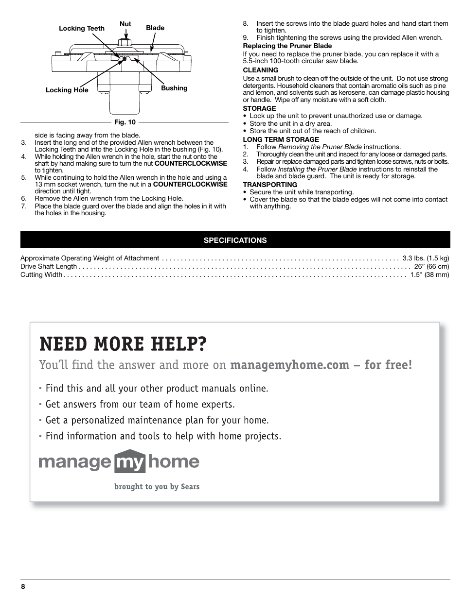 Sears 316.79248 User Manual | Page 8 / 20