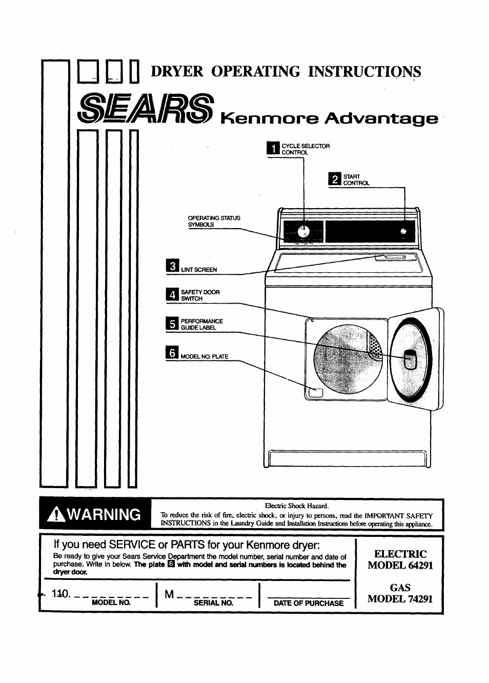 Sears 74291 User Manual | 4 pages