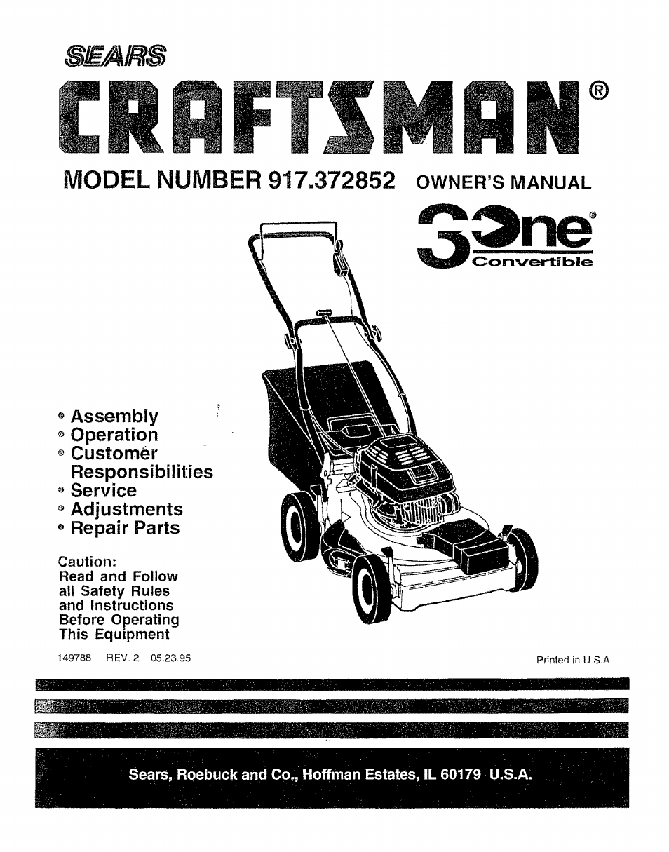 Sears 917.372852 User Manual | 28 pages