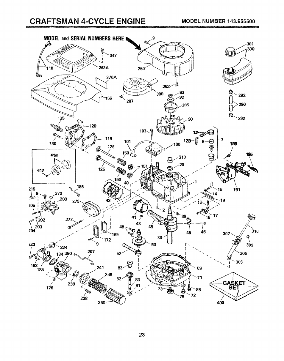 Craftsman 4-cycle engine | Sears 917.372852 User Manual | Page 23 / 28