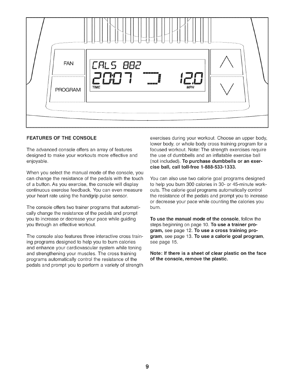 Sears PROFORM XP 100U 831.21641.1 User Manual | Page 9 / 20