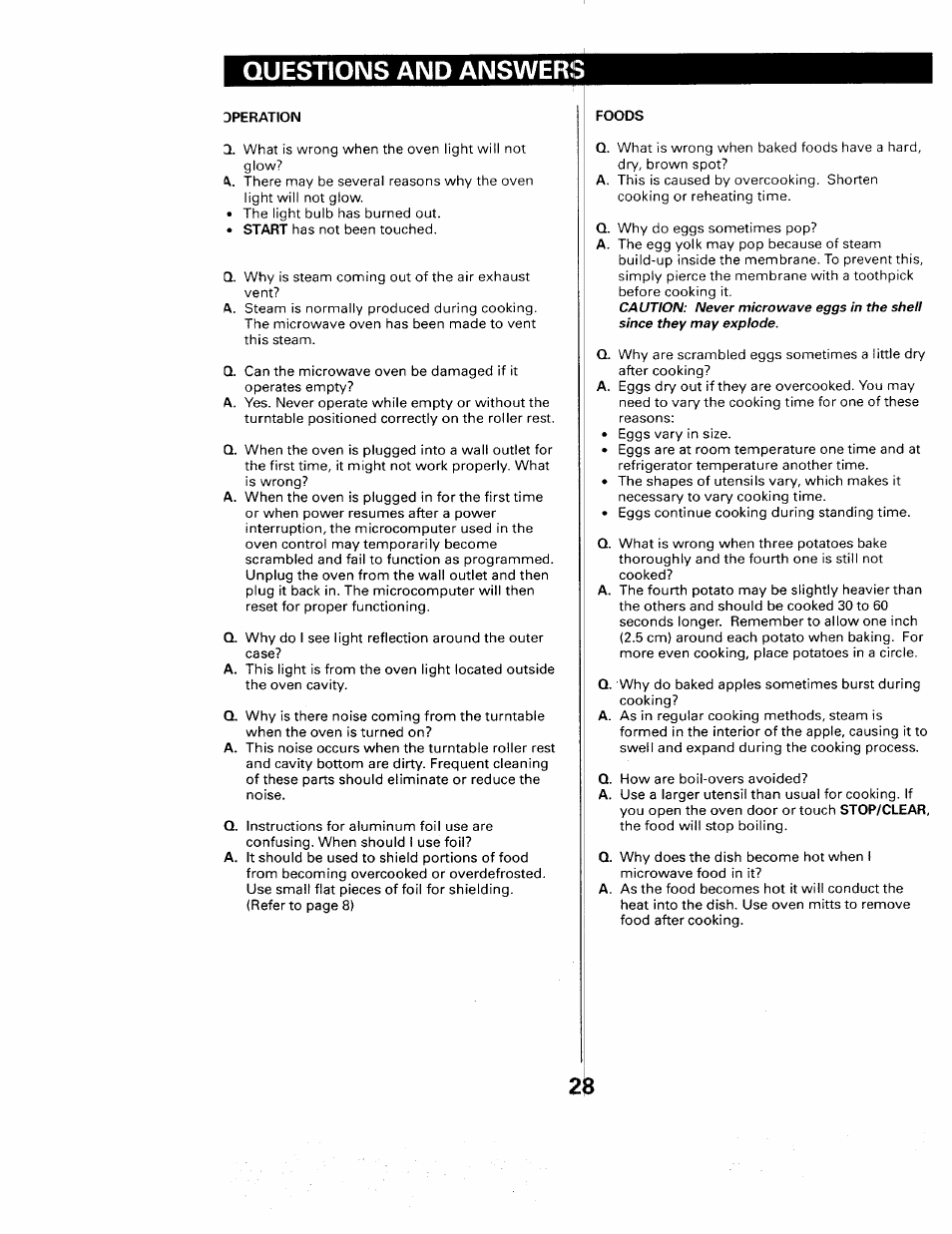 Questions and answers | Sears 565. 66480 User Manual | Page 30 / 44