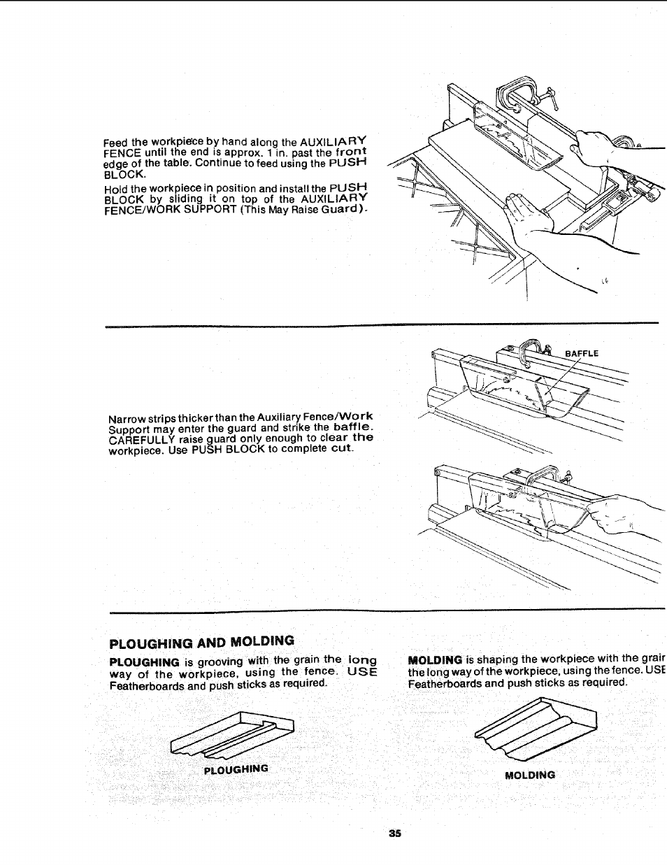 Ploughitsig and molding, Ploughing and molding | Sears 113.241591 User Manual | Page 35 / 52