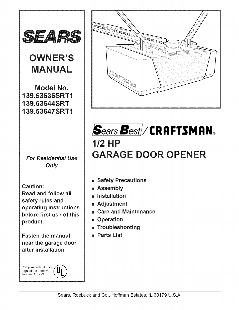 Sears 139.53535SRT1 User Manual | 40 pages