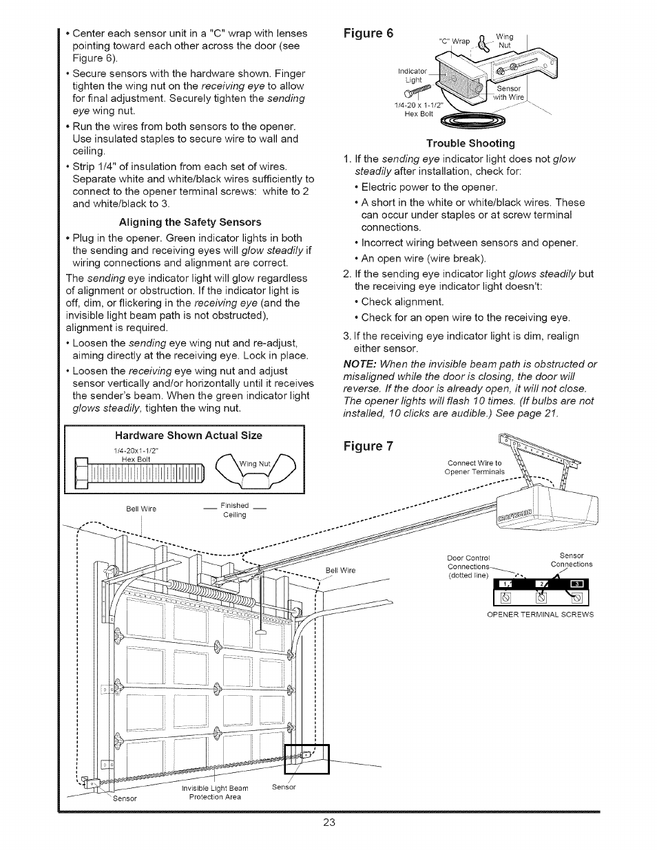 Figure 6, Trouble shooting, Electric | Sears 139.53535SRT1 User Manual | Page 23 / 40
