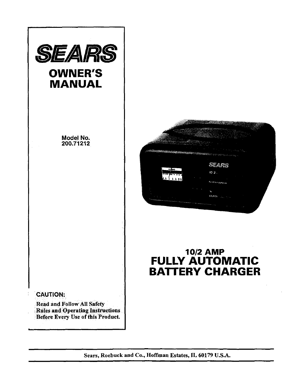 Sears 200.71212 User Manual | 12 pages
