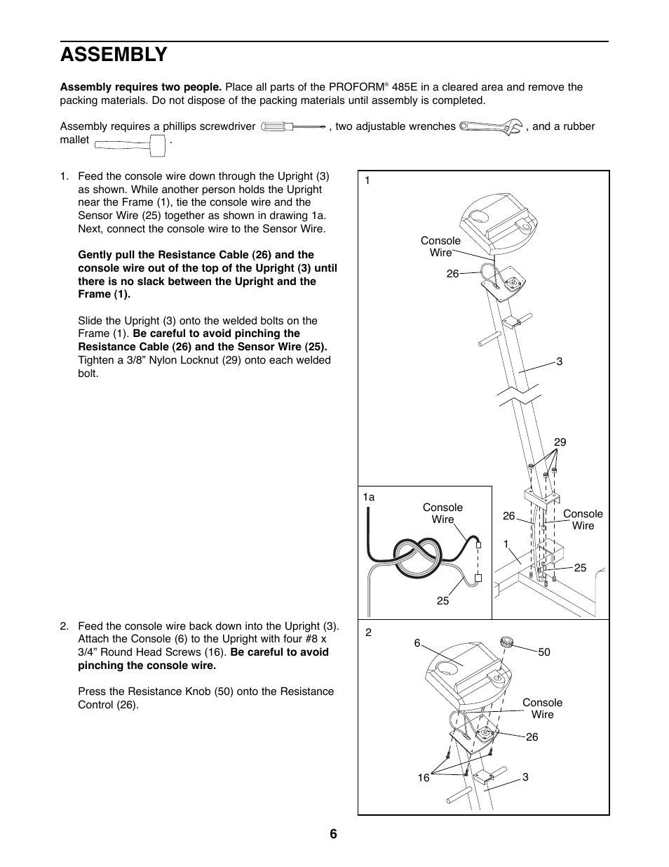 Assembly | Sears 485E User Manual | Page 6 / 16