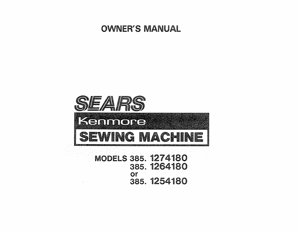 Sears KENMORE 385. 1254180 User Manual | 56 pages