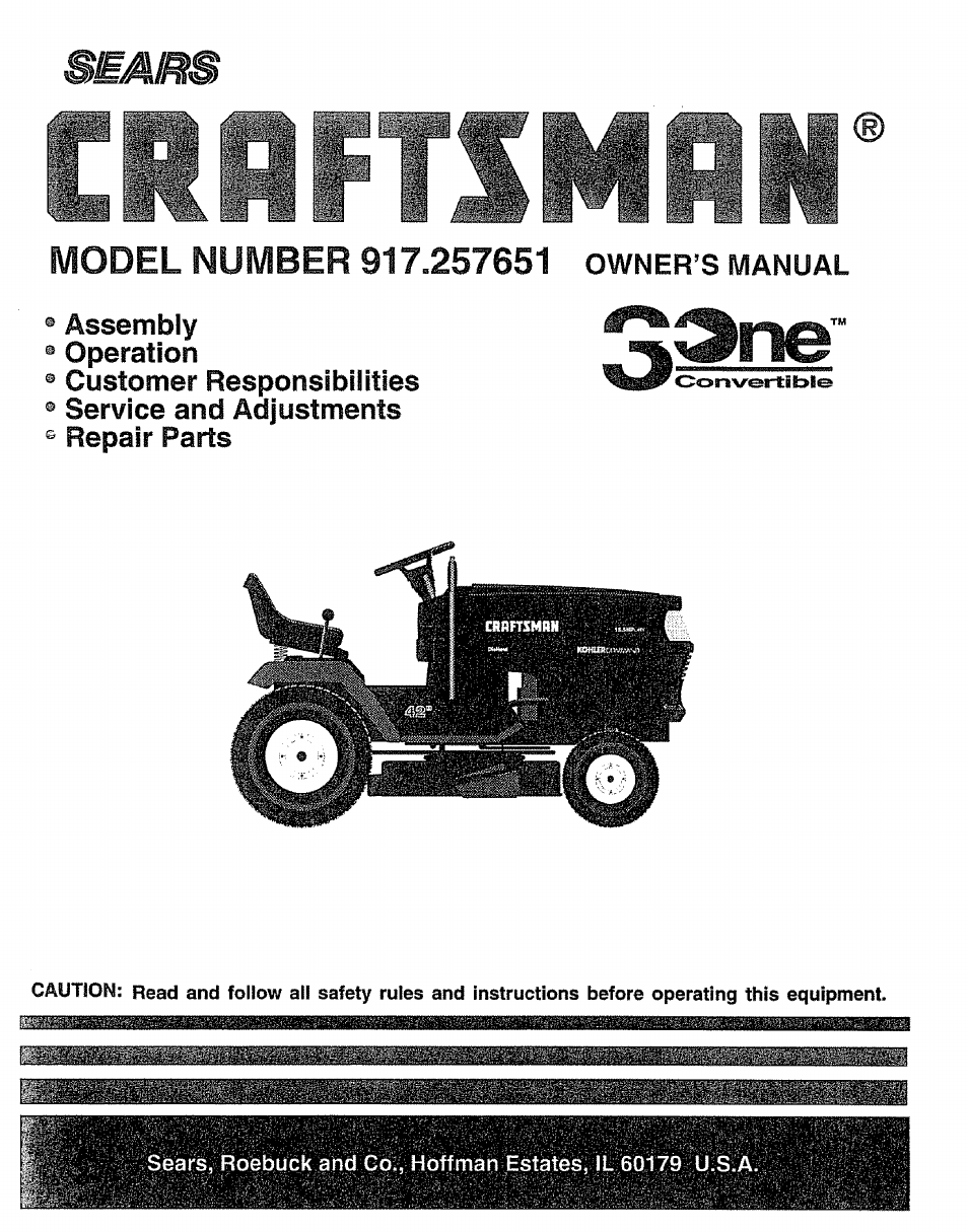 Sears 917.257651 User Manual | 28 pages