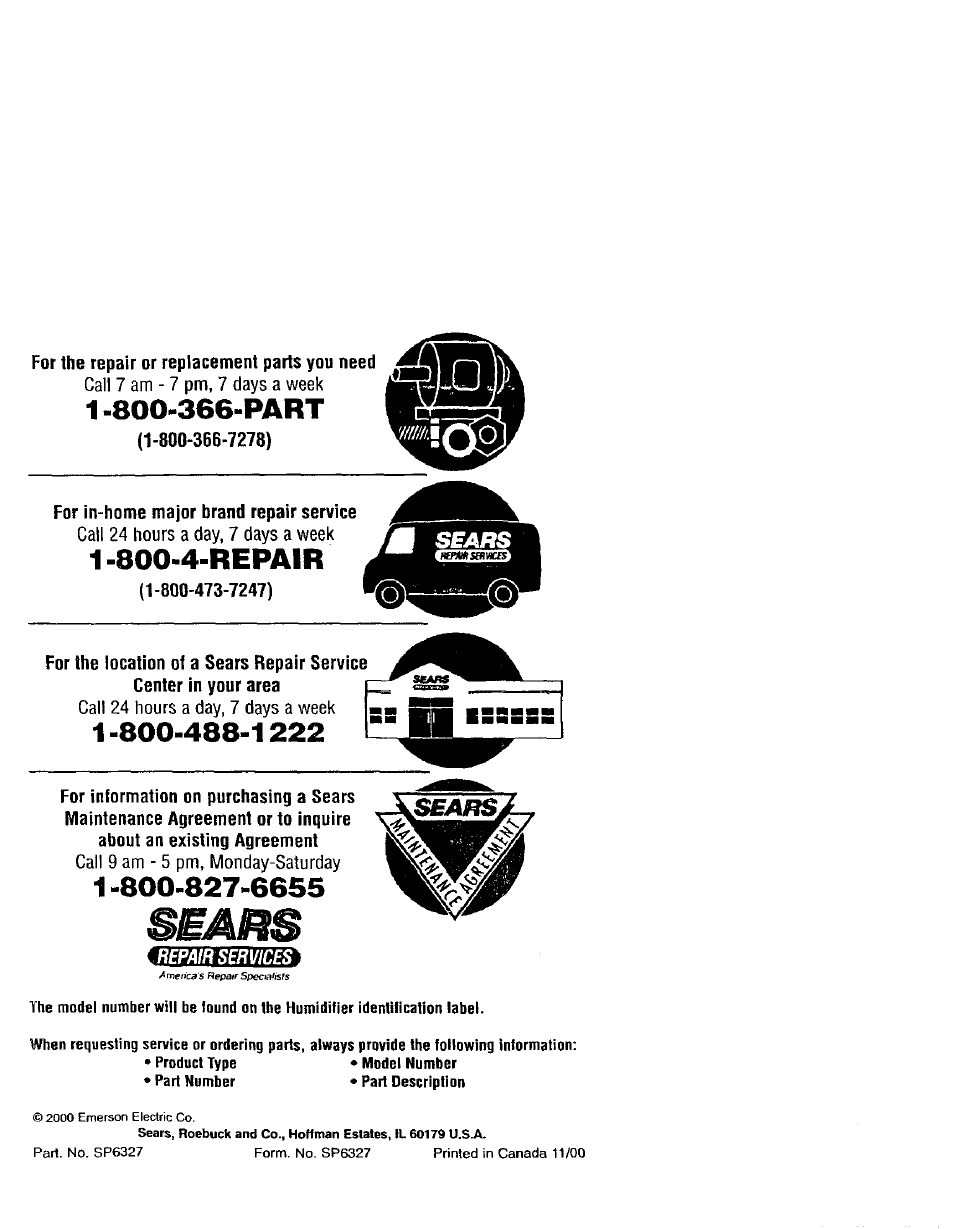 Umars, 800-4-repair | Sears KENMORE 758.144151 User Manual | Page 16 / 16