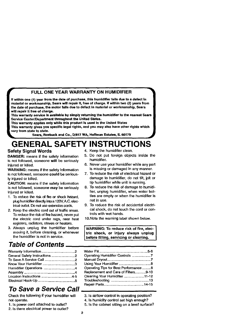 Sears KENMORE 758.144151 User Manual | Page 2 / 16