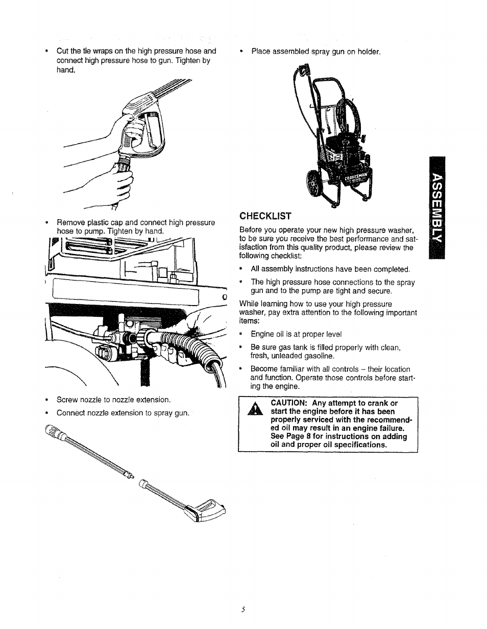 Checklist | Sears 580.761652 User Manual | Page 5 / 24