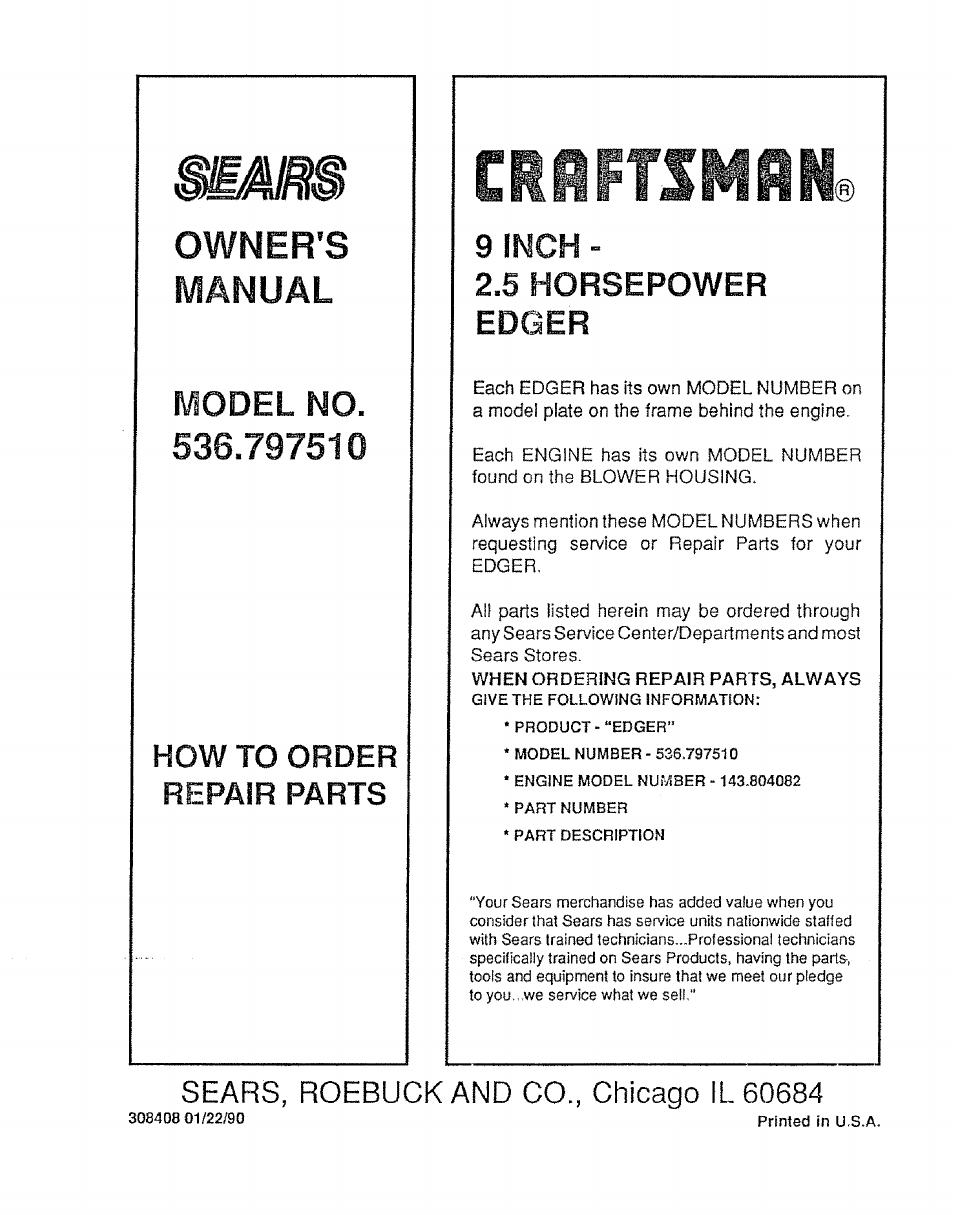 Sears 536.79751 User Manual | Page 24 / 24