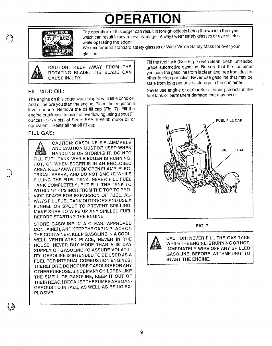 Operation | Sears 536.79751 User Manual | Page 9 / 24