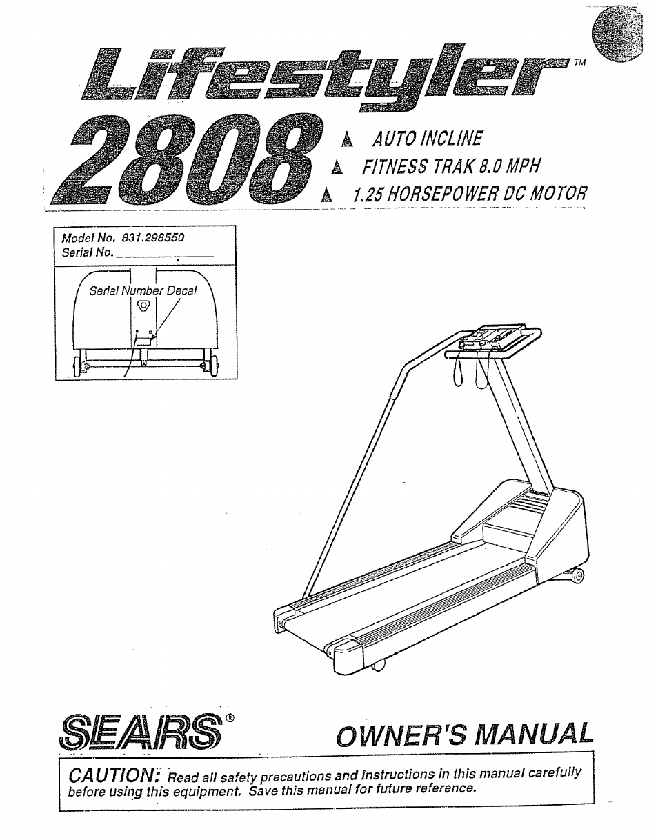 Sears Lifestyler 831.298&50 User Manual | 12 pages