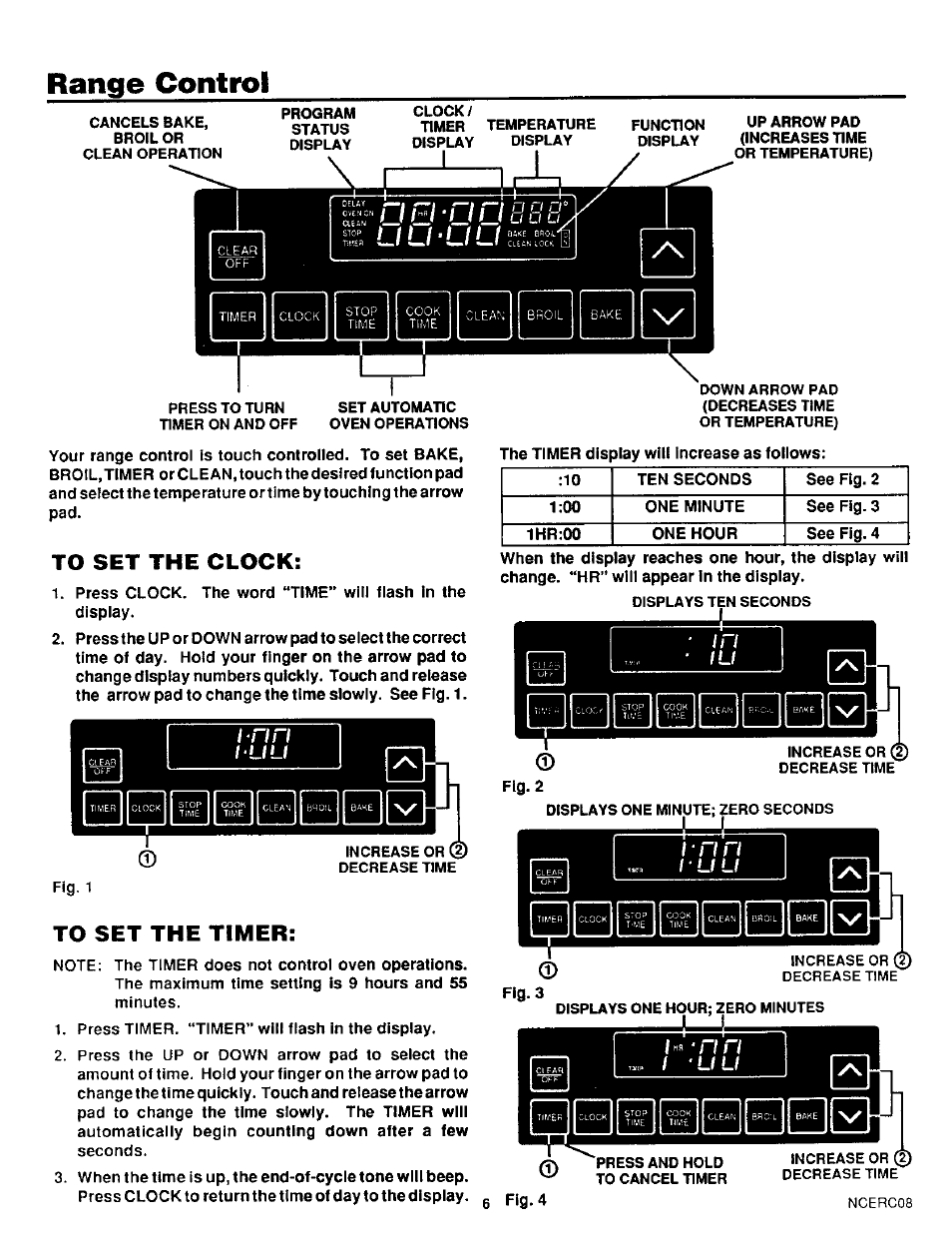 Range control | Sears KENMORE 46520 User Manual | Page 7 / 24