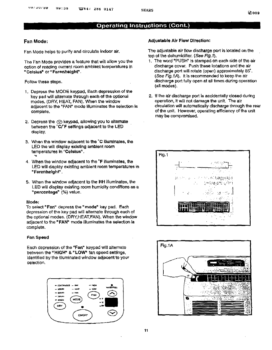 Operating instructions (cont.) | Sears 461-5949 User Manual | Page 12 / 17