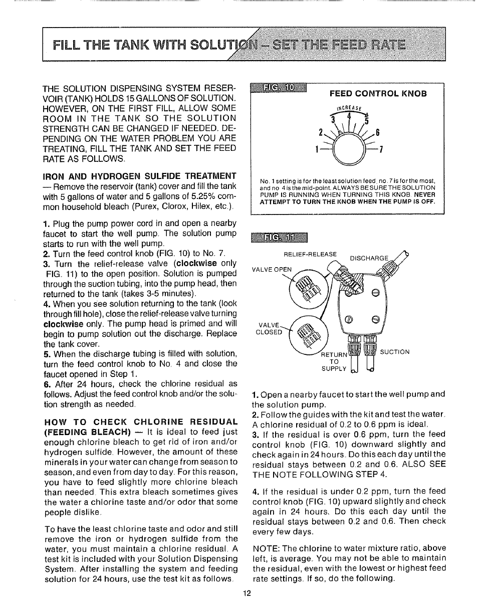 Iron and hydrogen sulfide treatment | Sears 625.34929 User Manual | Page 12 / 20