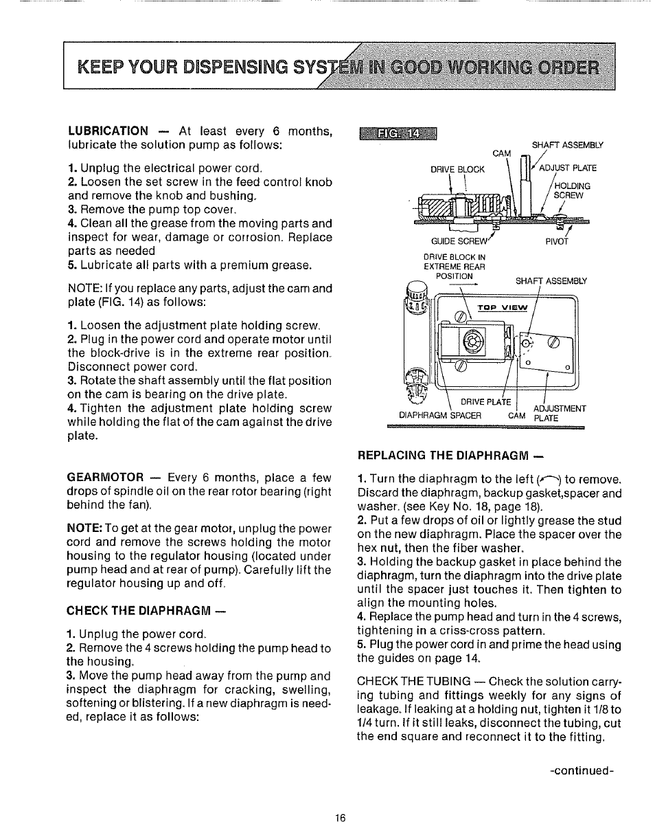 Sears 625.34929 User Manual | Page 16 / 20