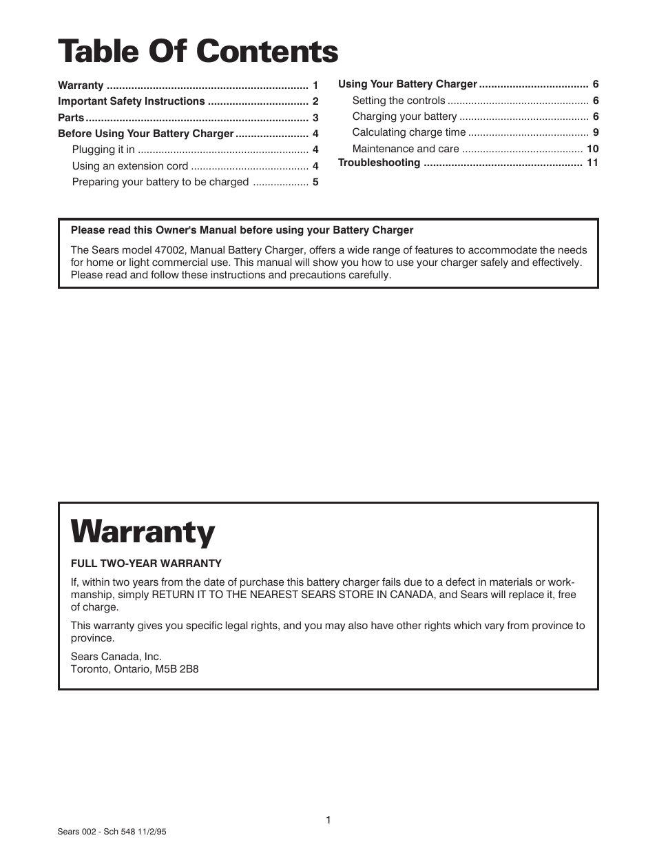 Sears 47002 User Manual | Page 2 / 12