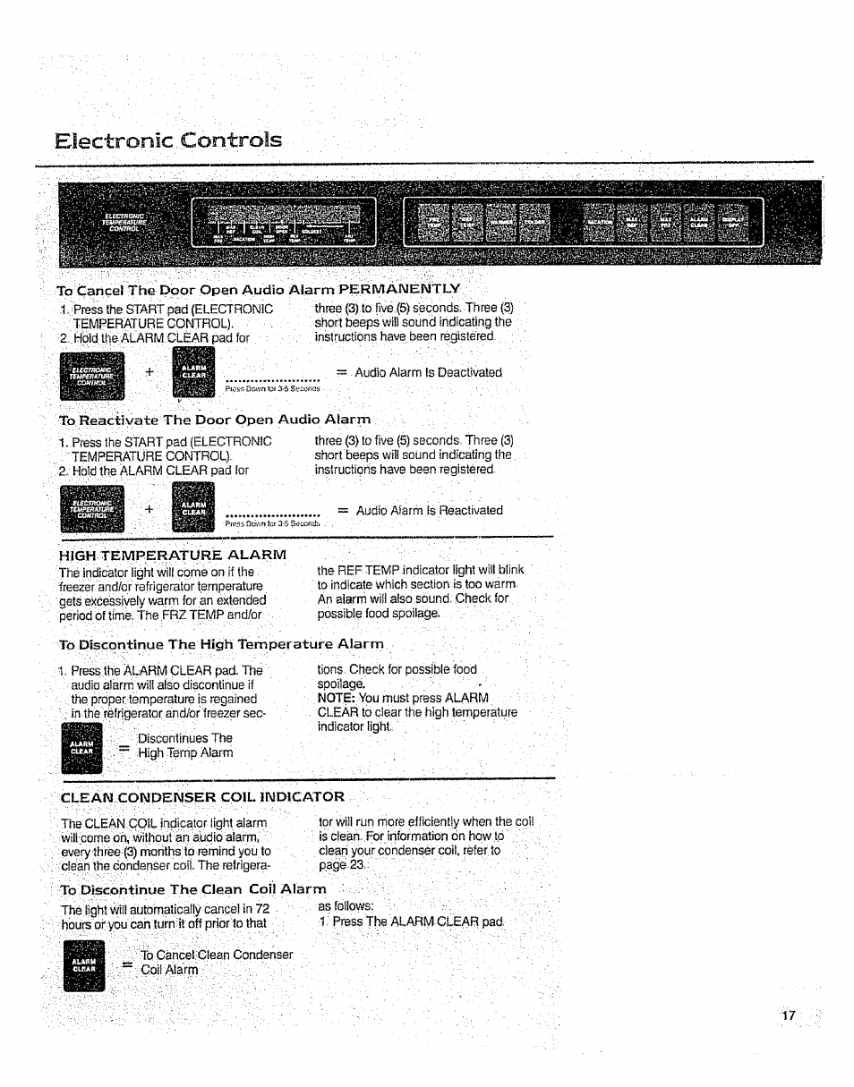 Electronic, controls | Sears 10062603 User Manual | Page 17 / 28