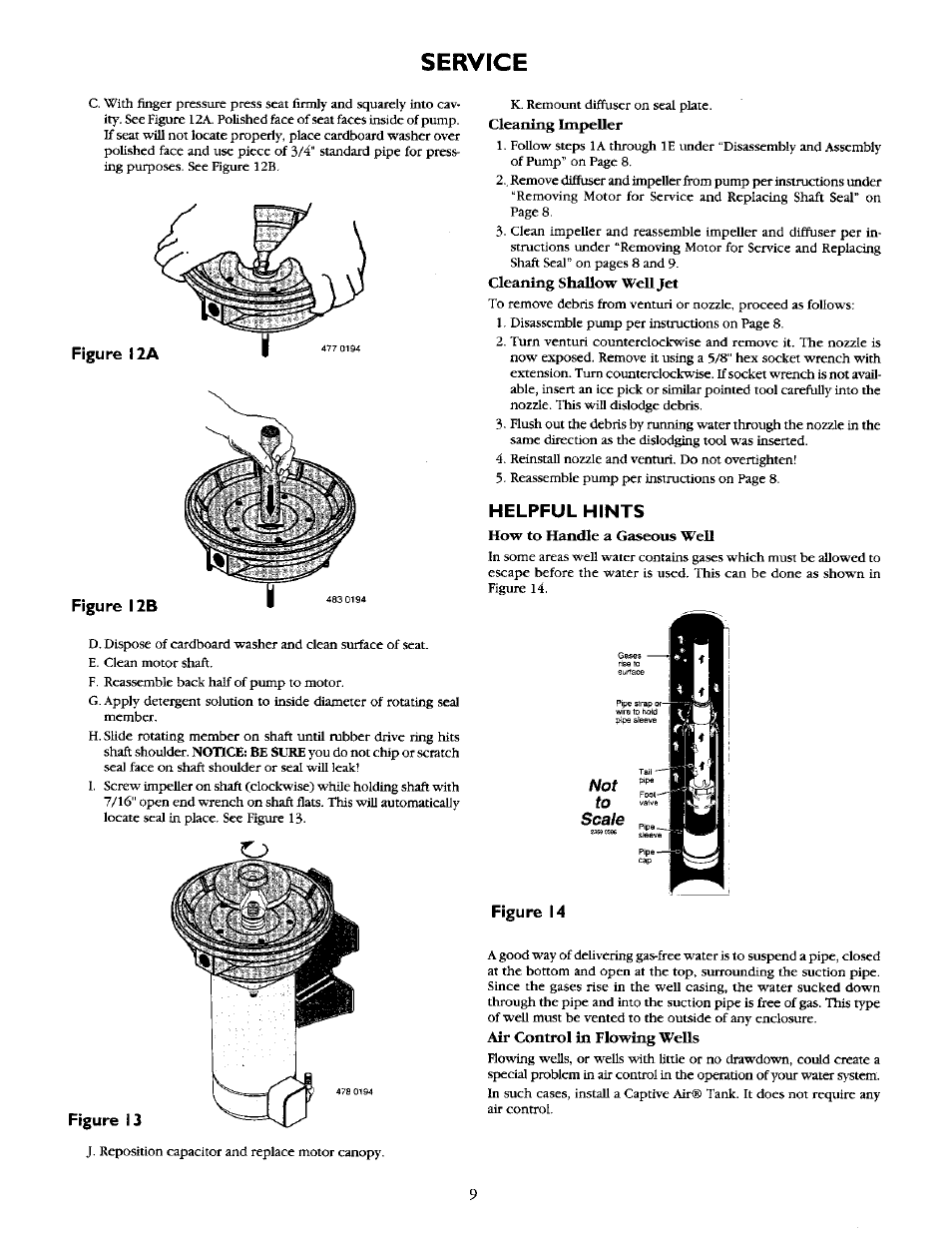 Service, Figure i2a, Figure i2b | Figure 13, Helpful hints, Figure 14, V r r | Sears 390.2518 User Manual | Page 9 / 16