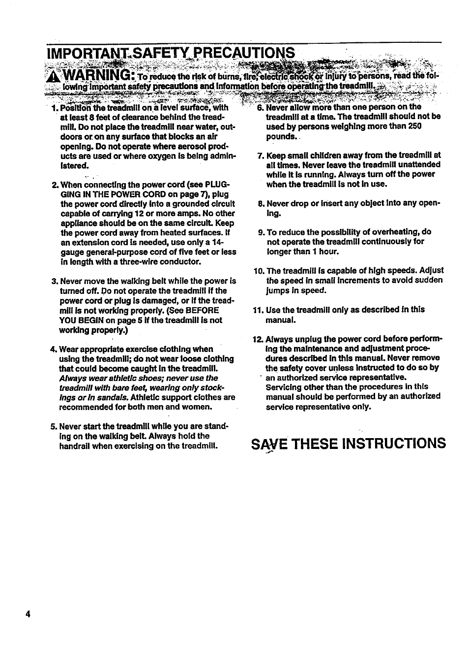 Impormnt^afety^e, Save these instructions | Sears 831 297241 User Manual | Page 4 / 16