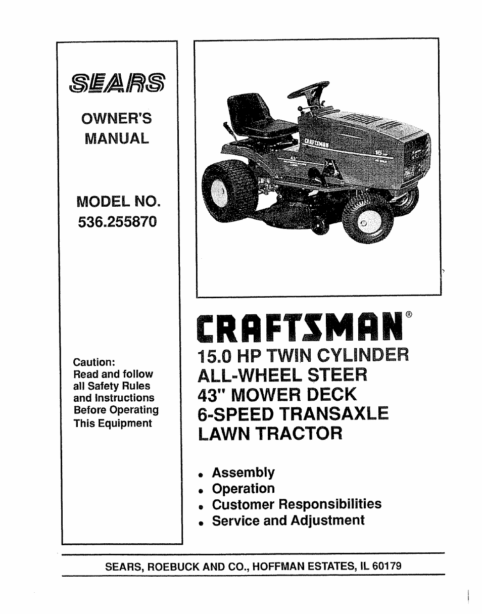 Sears 536.25587 User Manual | 74 pages