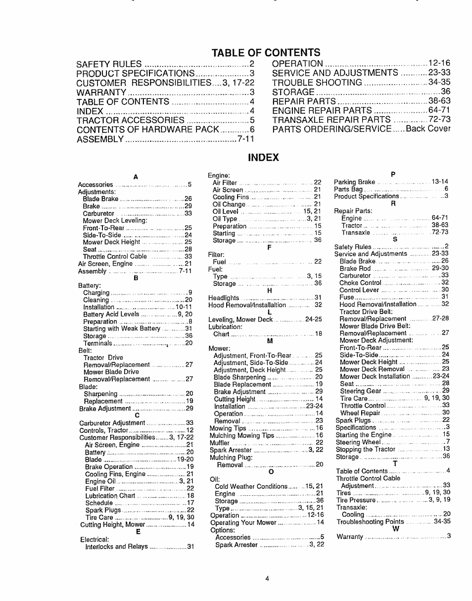 Sears 536.25587 User Manual | Page 4 / 74