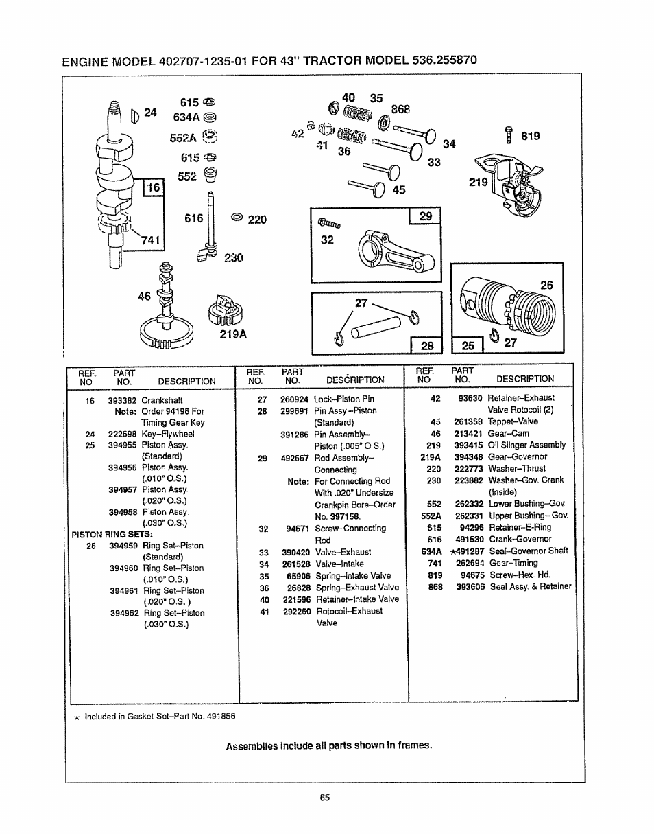 615® 634ai | Sears 536.25587 User Manual | Page 65 / 74