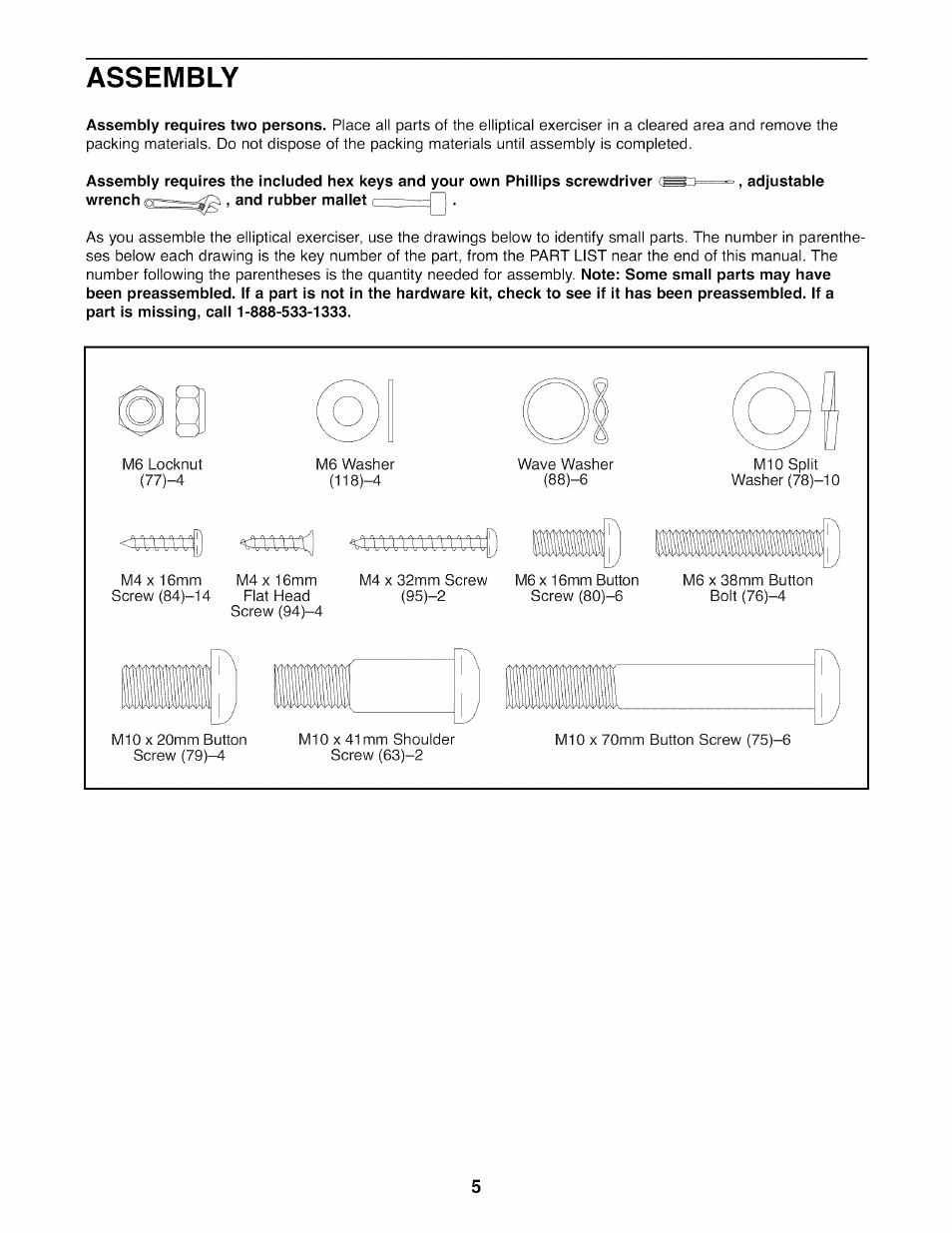 Assembly | Sears PRO-FORM 831.23744.1 User Manual | Page 5 / 28