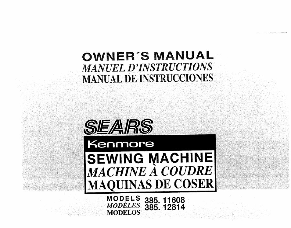 Sears 385.11608 User Manual | 83 pages