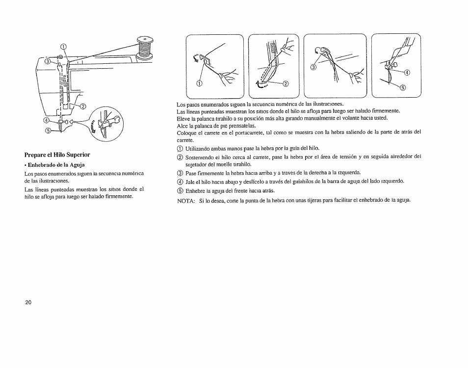 Prepare el hilo superior | Sears 385.11608 User Manual | Page 21 / 83