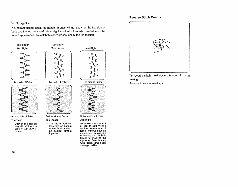 Reverse stitch control | Sears 385.11608 User Manual | Page 27 / 83