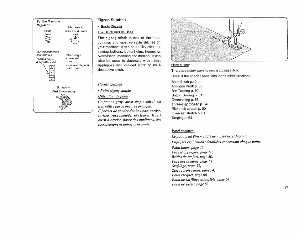 Zigzag stitches » basic zigzag | Sears 385.11608 User Manual | Page 48 / 83