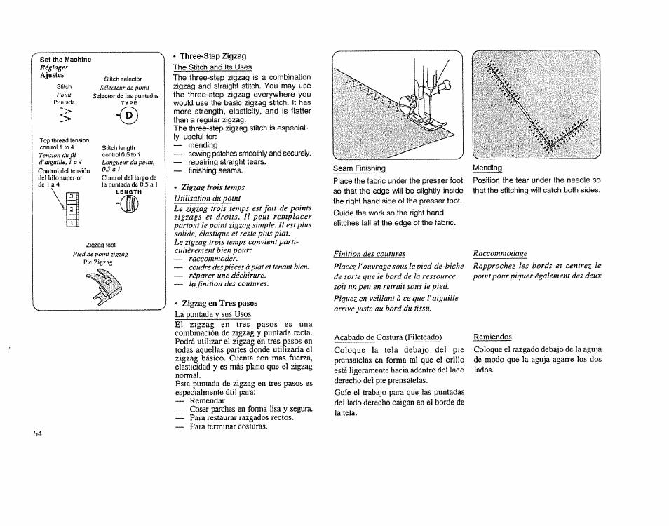 Three-step zigzag | Sears 385.11608 User Manual | Page 55 / 83