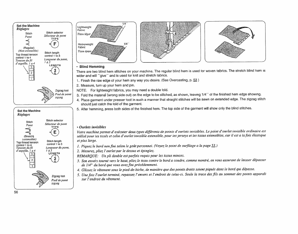 Ttgm, Ourlets invisibles | Sears 385.11608 User Manual | Page 57 / 83