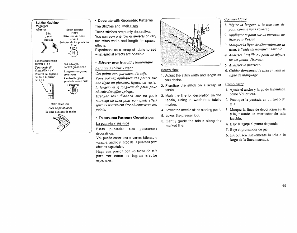 Decórate with ûeometric patterns, Decorate with geometric patterms | Sears 385.11608 User Manual | Page 70 / 83