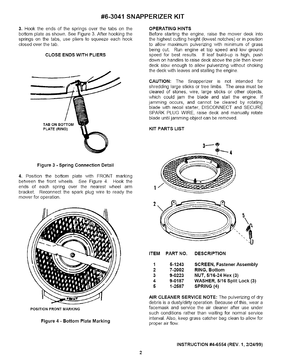 3041 snapperizer kit | Sears 6-3041 User Manual | Page 2 / 2