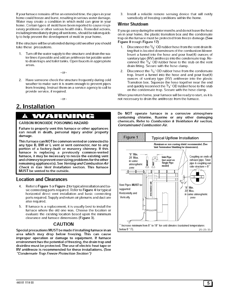 Installation, Location and clearances | Sears 9MPD User Manual | Page 5 / 62