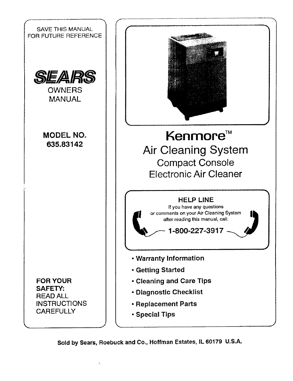 Sears KENMORE 635.83142 User Manual | 8 pages