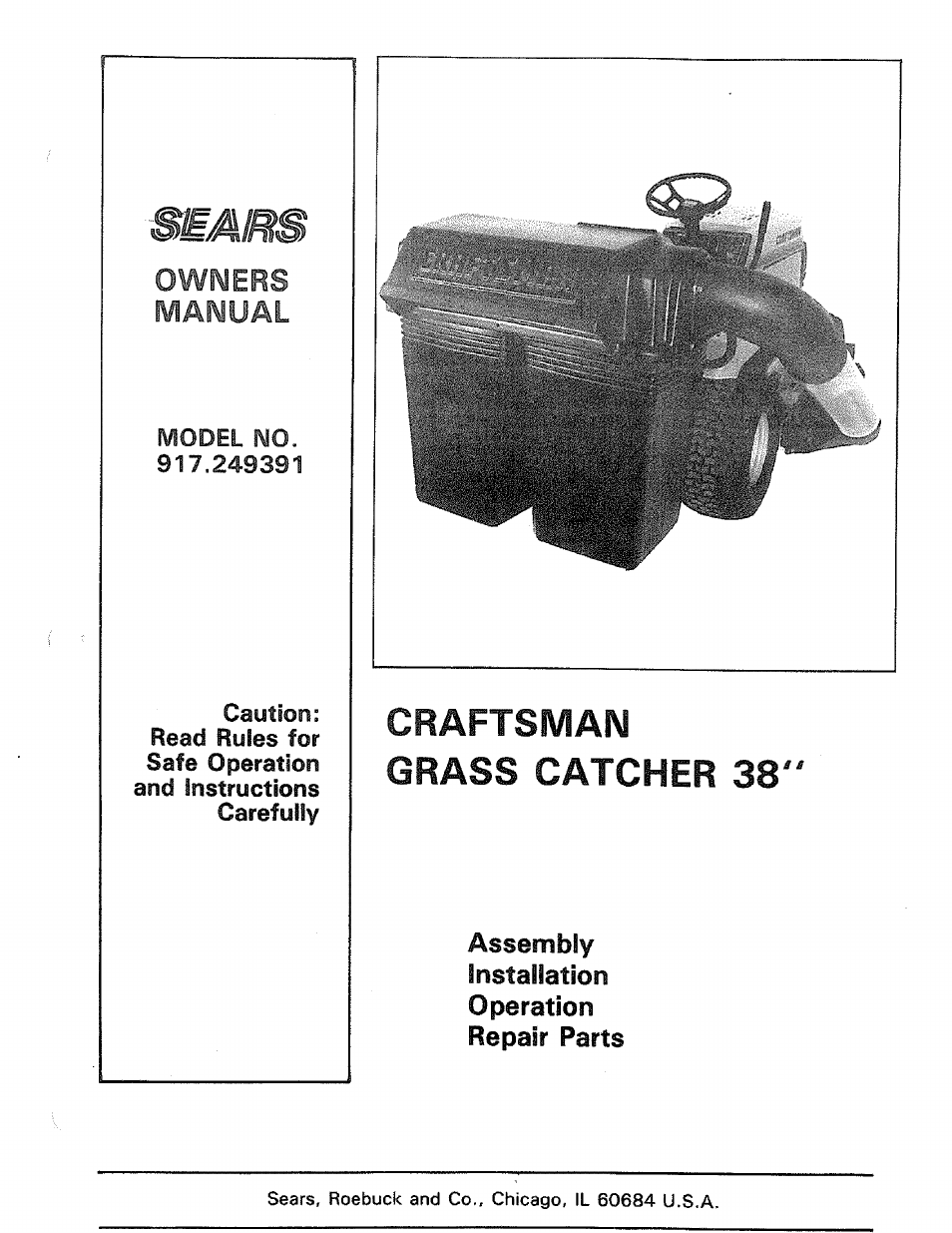 Sears 917.249391 User Manual | 16 pages