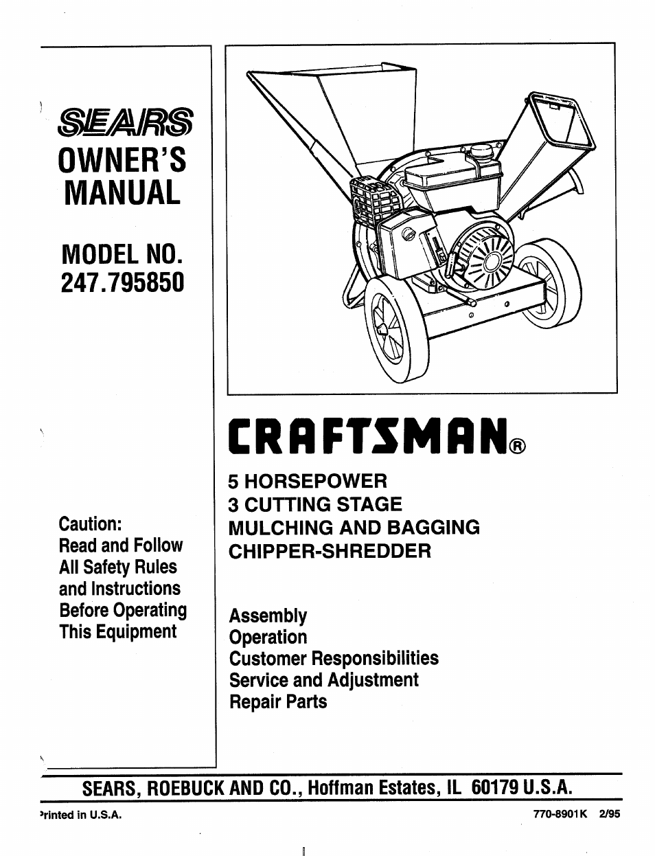 Sears 247.79585 User Manual | 24 pages