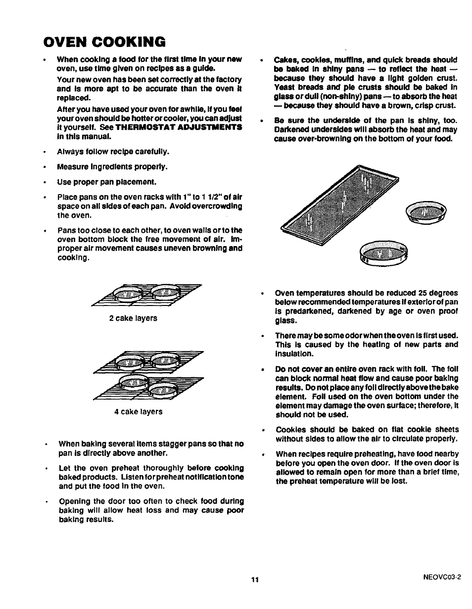Oven cooking | Sears 45520 User Manual | Page 12 / 24