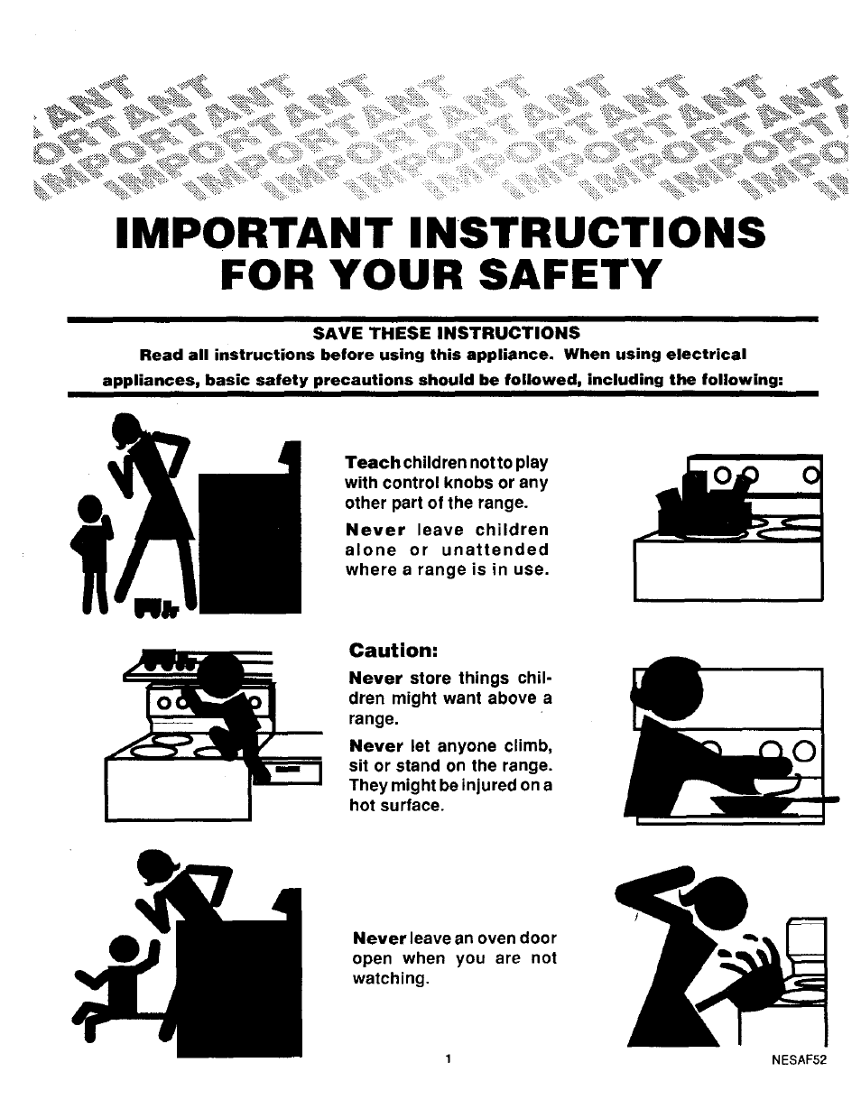 Caution, Important instructions for your safety | Sears 45520 User Manual | Page 2 / 24