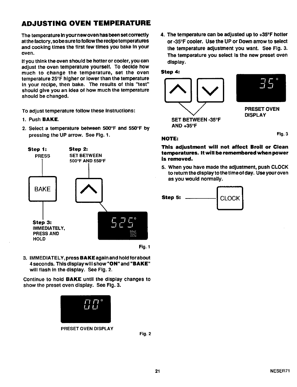 Adjusting oven temperature | Sears 45520 User Manual | Page 22 / 24